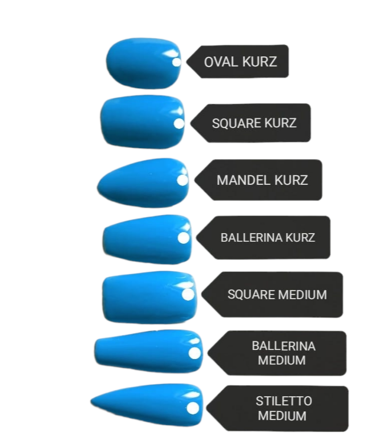 Press On Nails Sommer Blau in leuchtendem Blau- Gelnägel in Studio Qualität| MEVANAILS