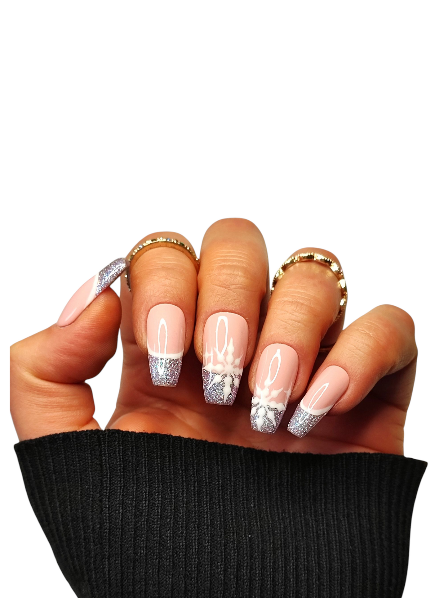 Press On Nails Silver Lila Snow