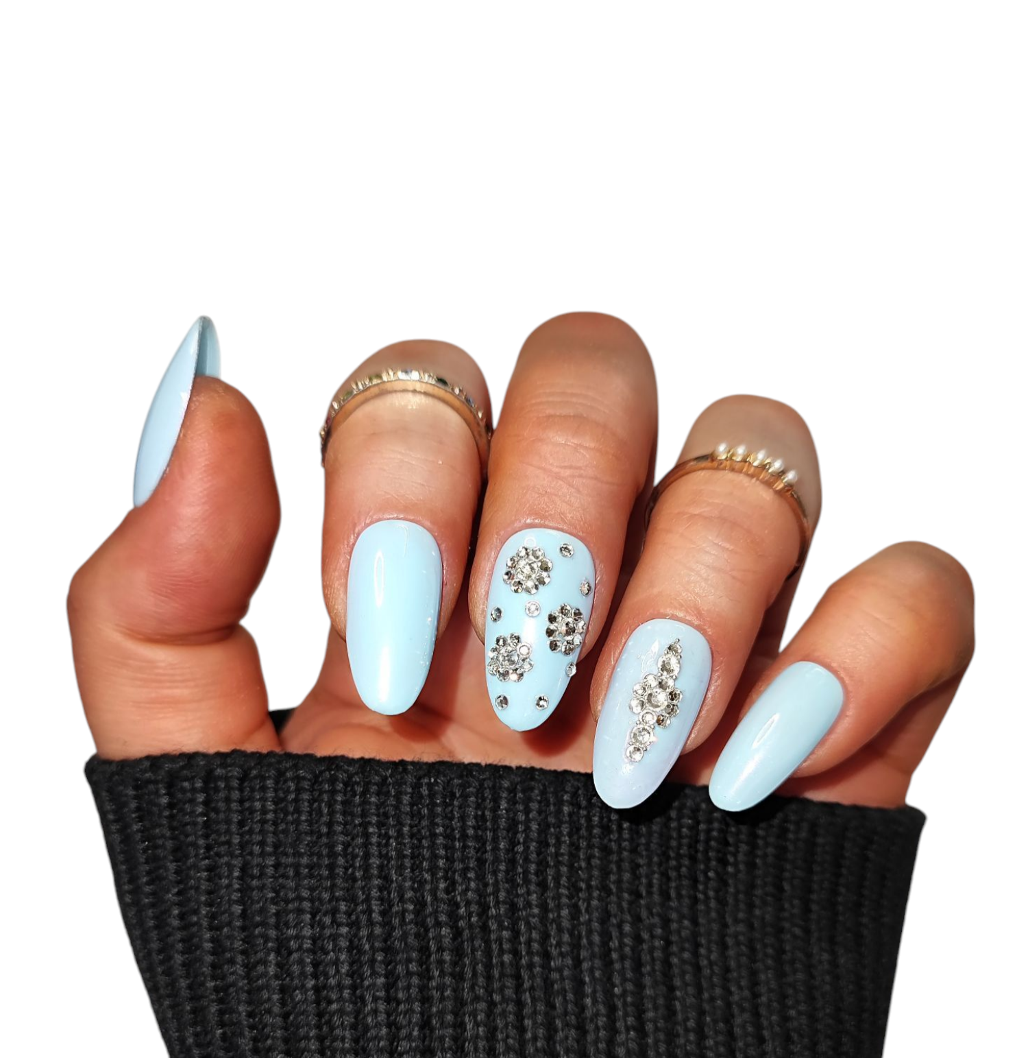 Babyblau Pearl – Press On Nägel mit Perleffekt | MEVANAILS