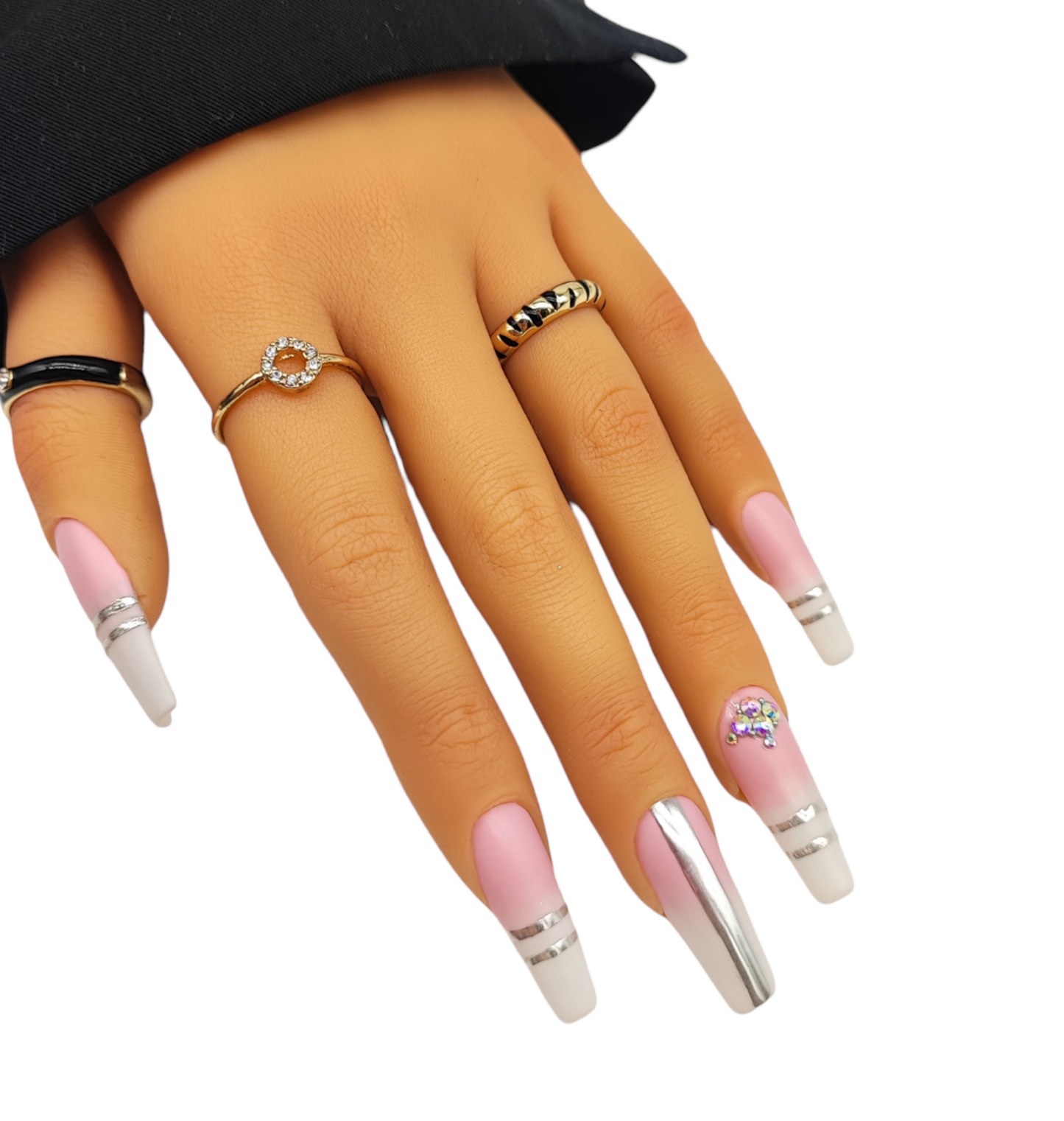 Babyboomer Chrome Matt – Elegante Press On Nägel | MEVANAILS