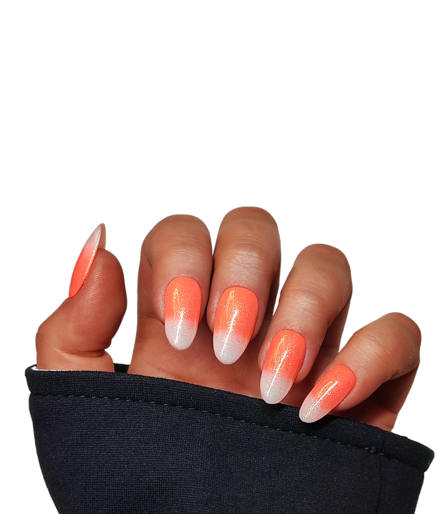 Babyboomer Peach – Press On Nägel mit Glitzer & Pfirsichton | MEVANAILS