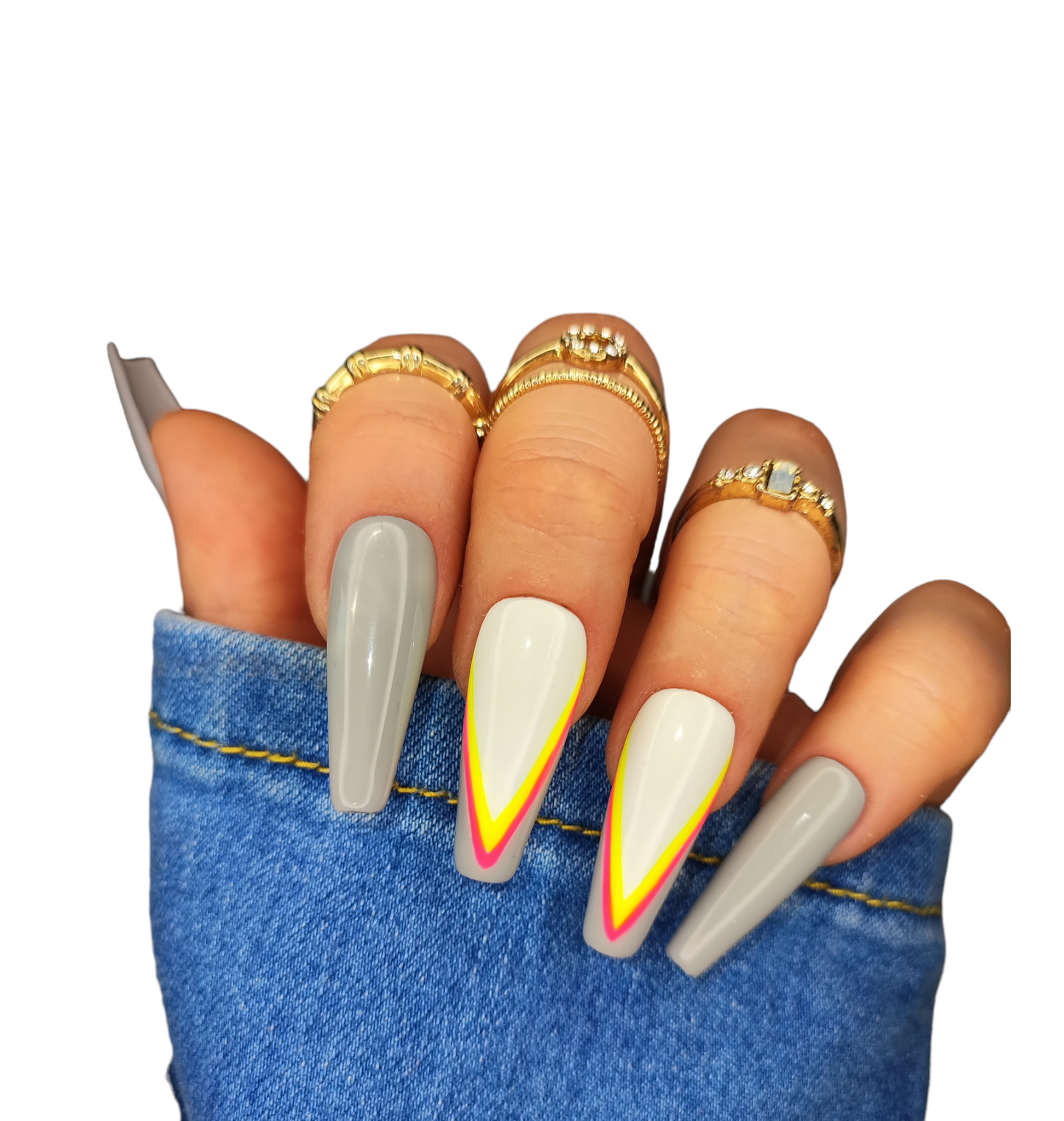 Frühlings Grau – Elegante Press On Nägel | MEVANAILS