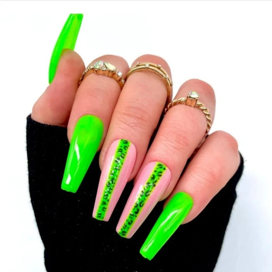 Gift Grün Neon – Knallgrüne Press On Nails | MEVANAILS