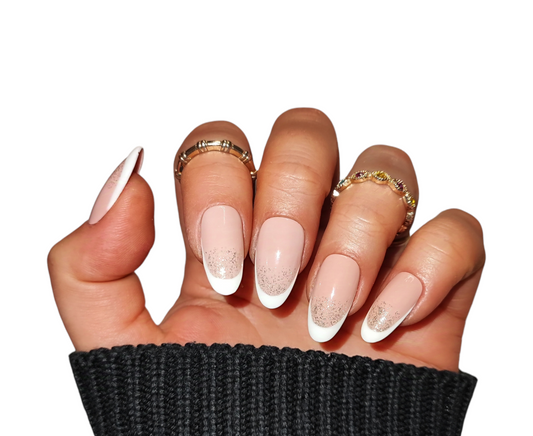 Glitzer French – Elegante Press On Nails mit Glitzer | MEVANAILS