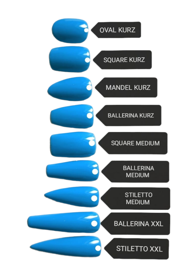 Press On Nails Blaue Queen – 20er Set mit Glanz | MEVANAILS