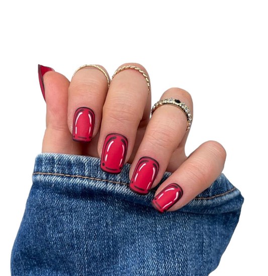 Press On Nails Cartoon Red