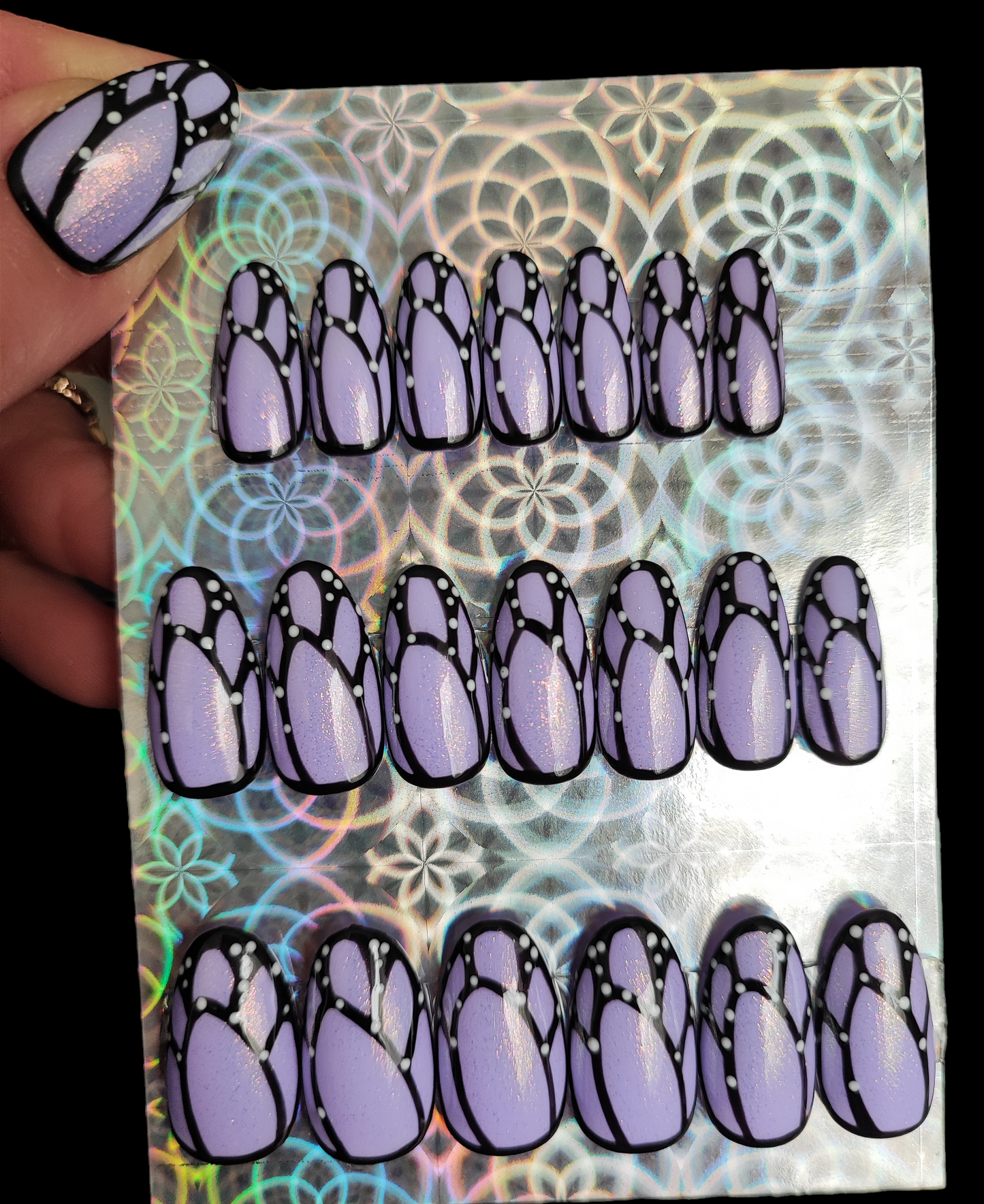Press On Nails Sommer Glitter Lila