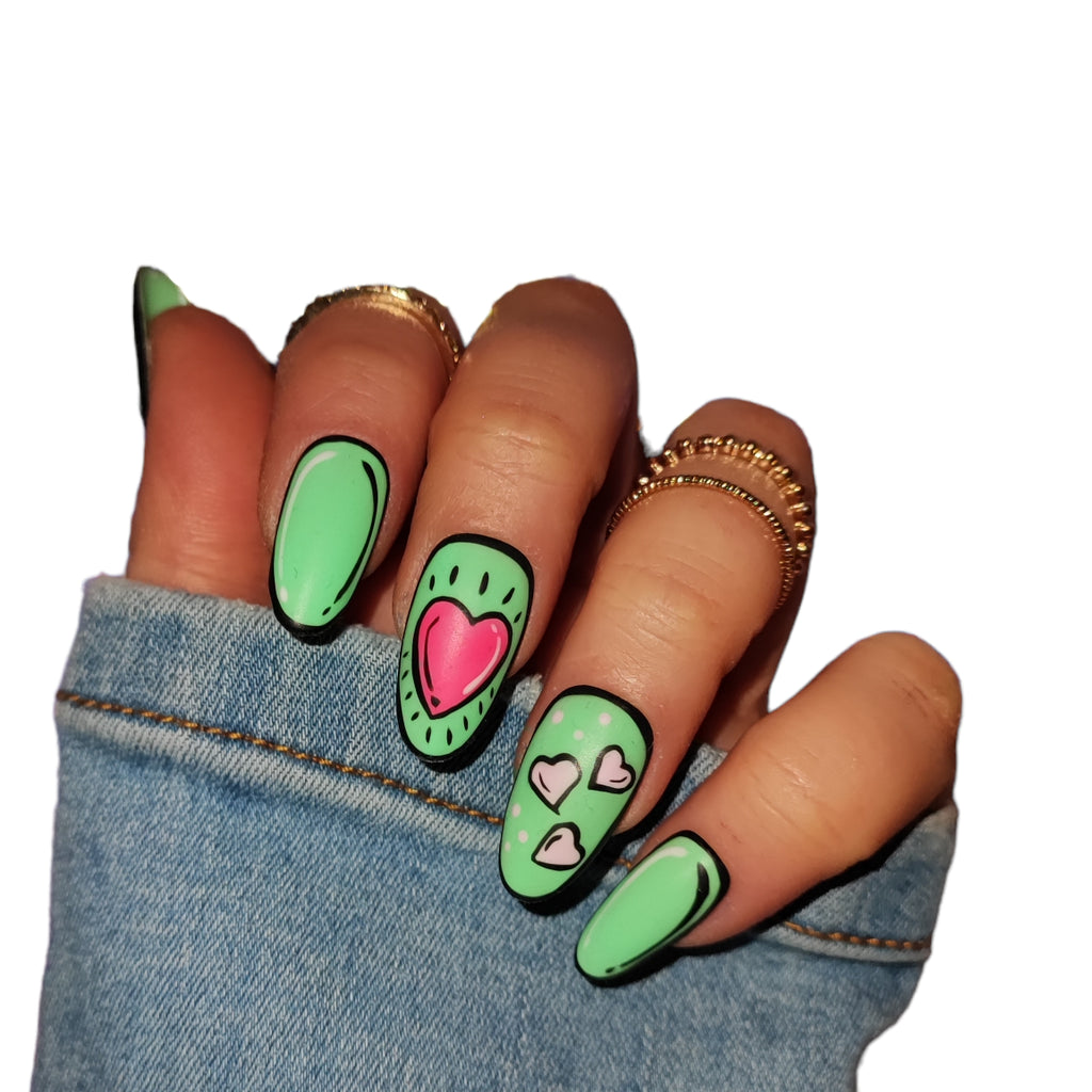 Press On Nails Love Mint Matt