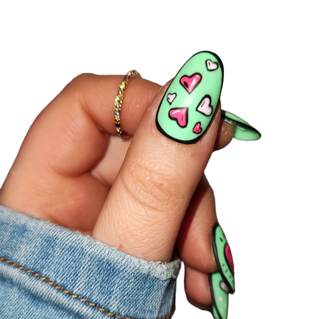 Press On Nails Love Mint Matt