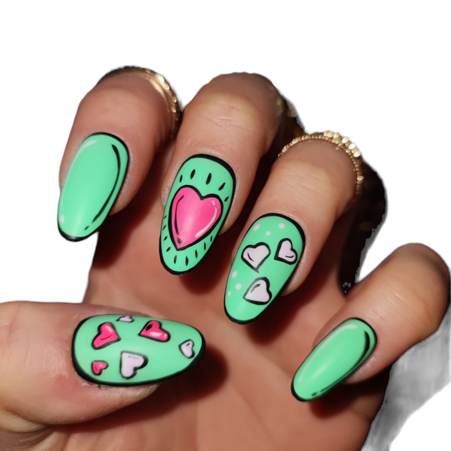 Press On Nails Love Mint Matt