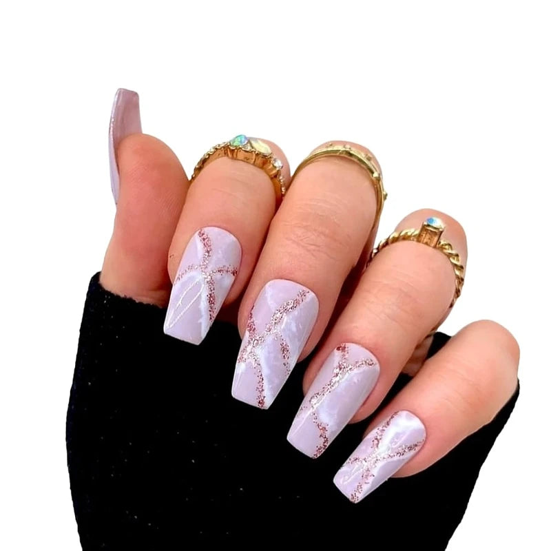 Press On Nails Marmor Queen – Luxuriöse Gel-Nägel