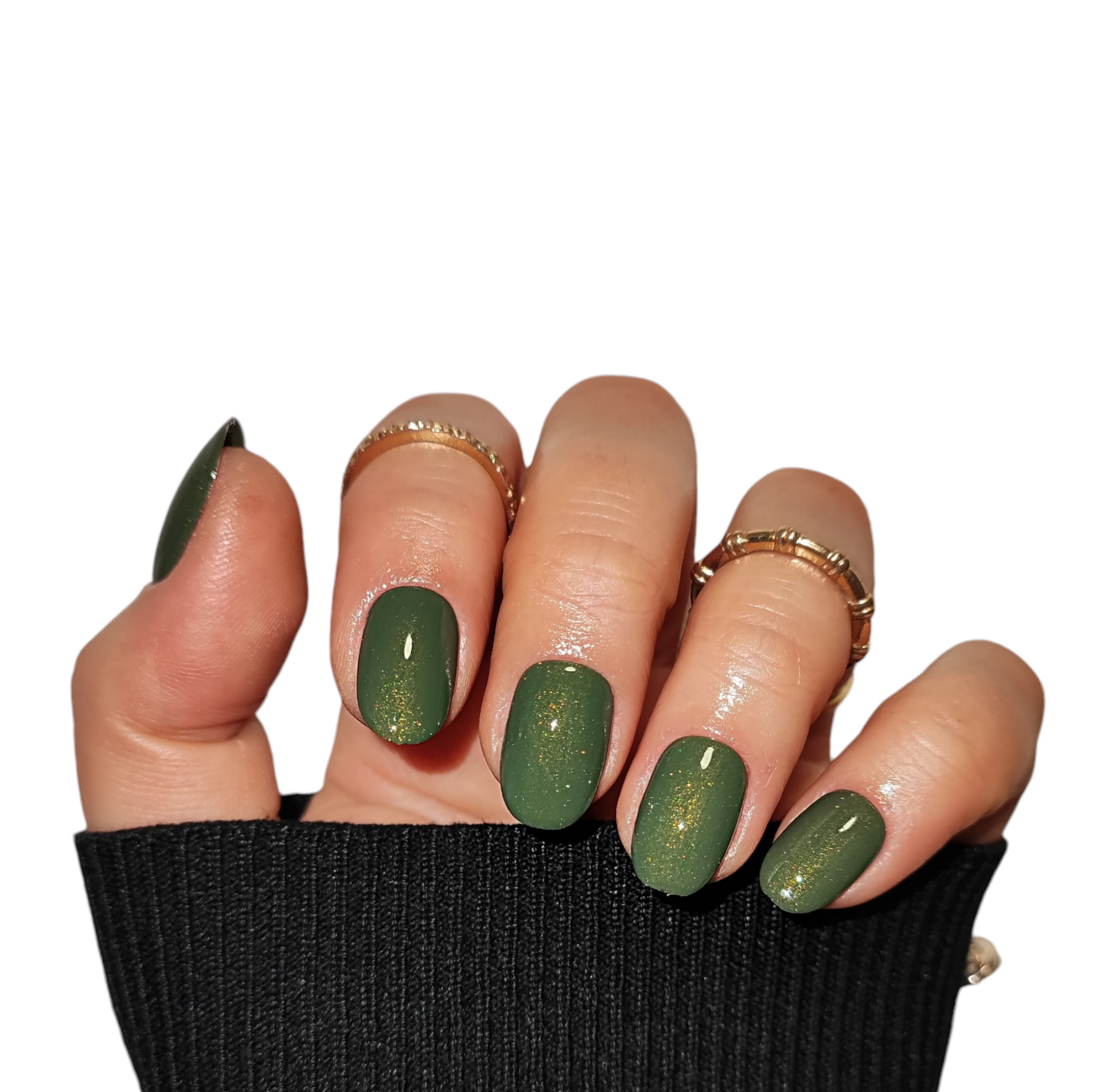 Militär Grün mit Glitzer – Press On Nägel im Army-Look | MEVANAILS