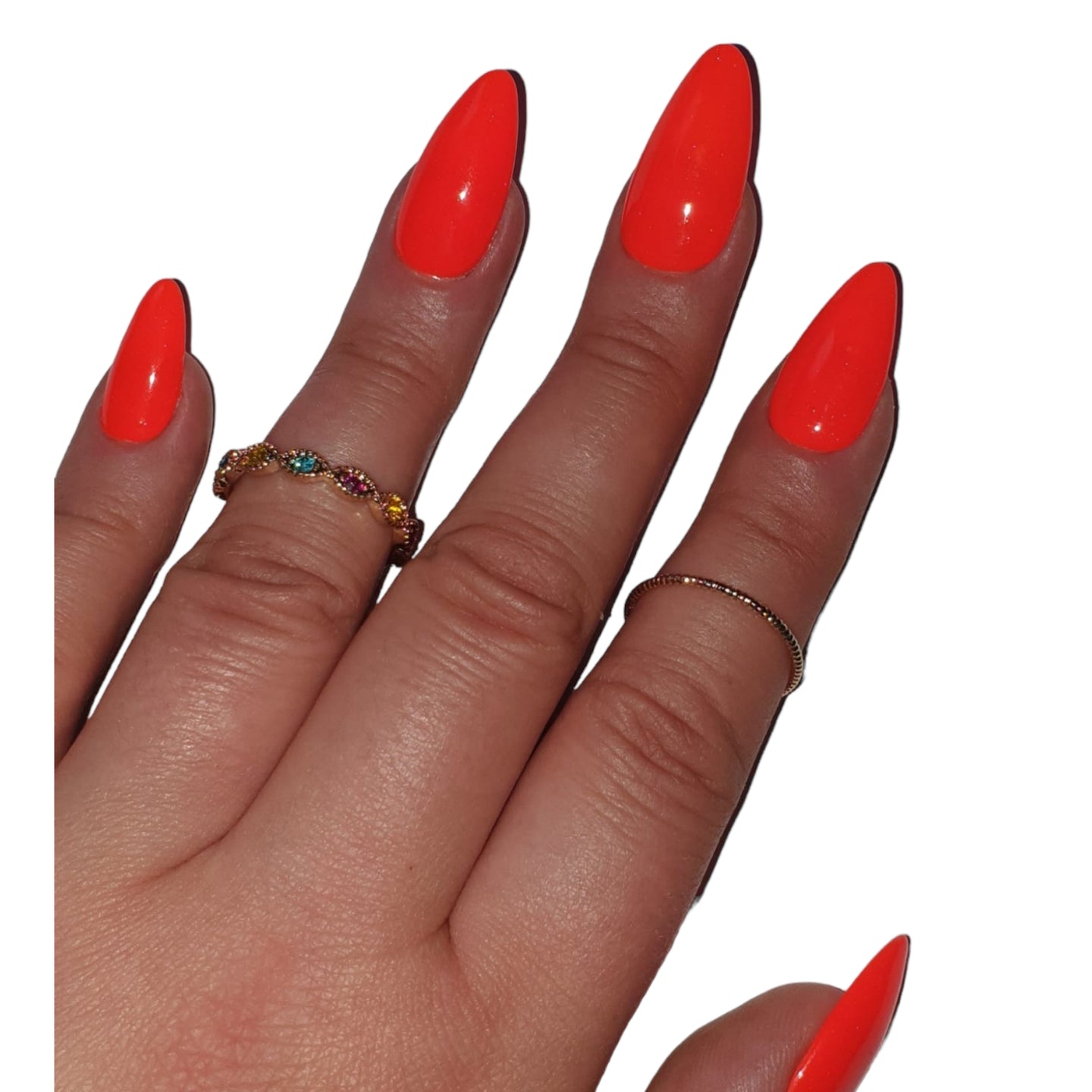 Neon Orange Press On Nails