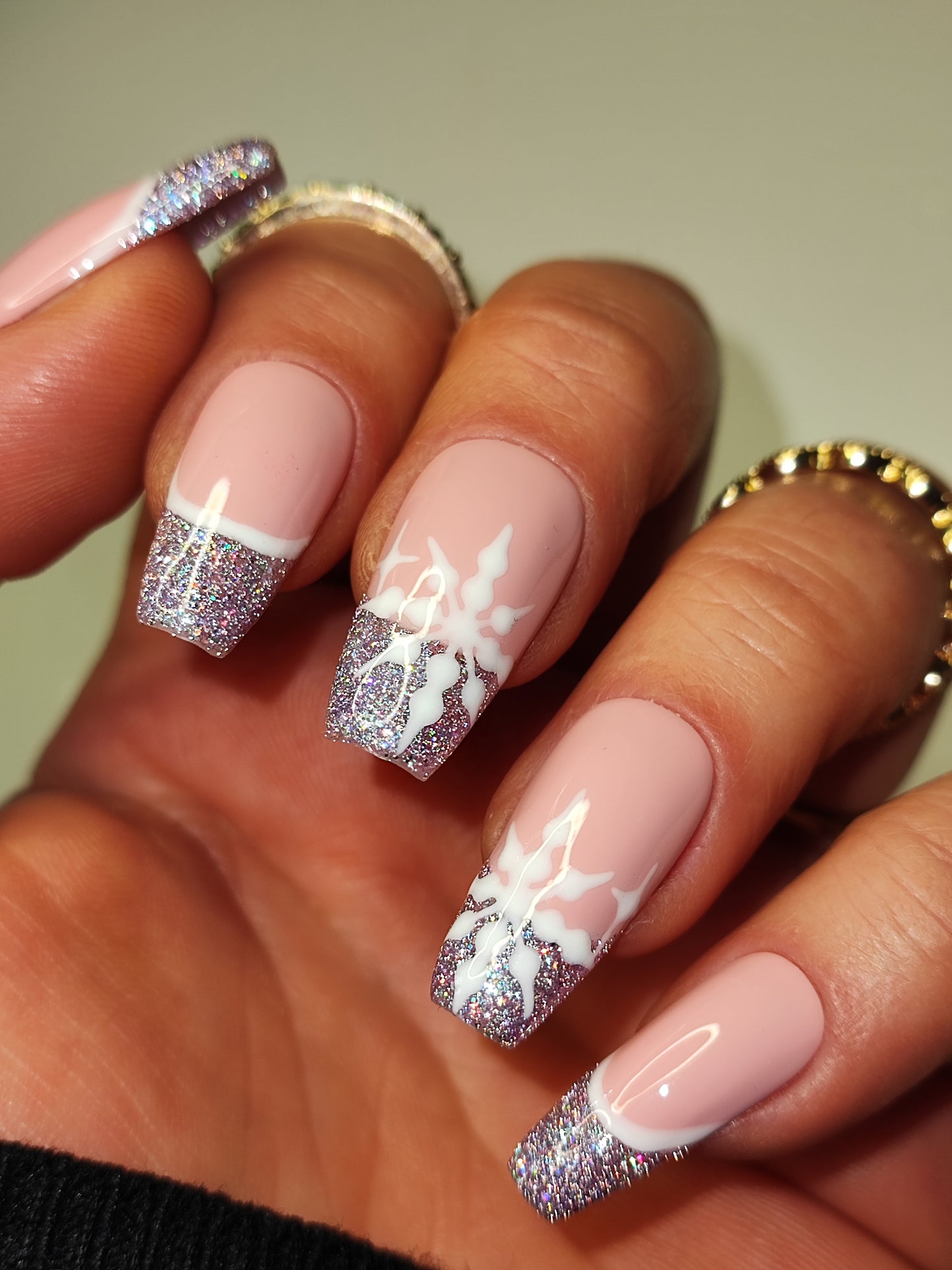 Press On Nails Silver Lila Snow