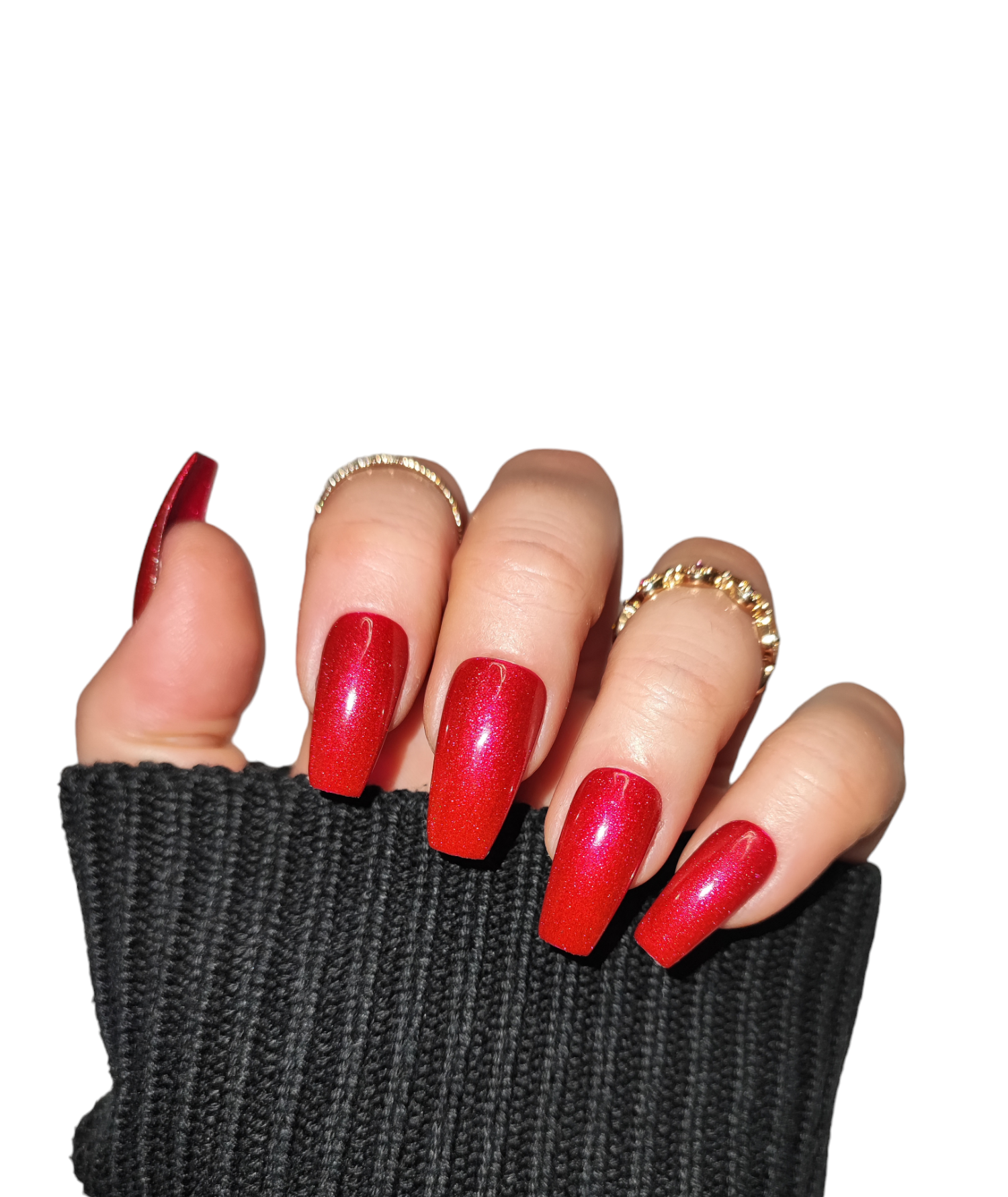 Red Metallic – Rote Metallic Press On Nägel | MEVANAILS