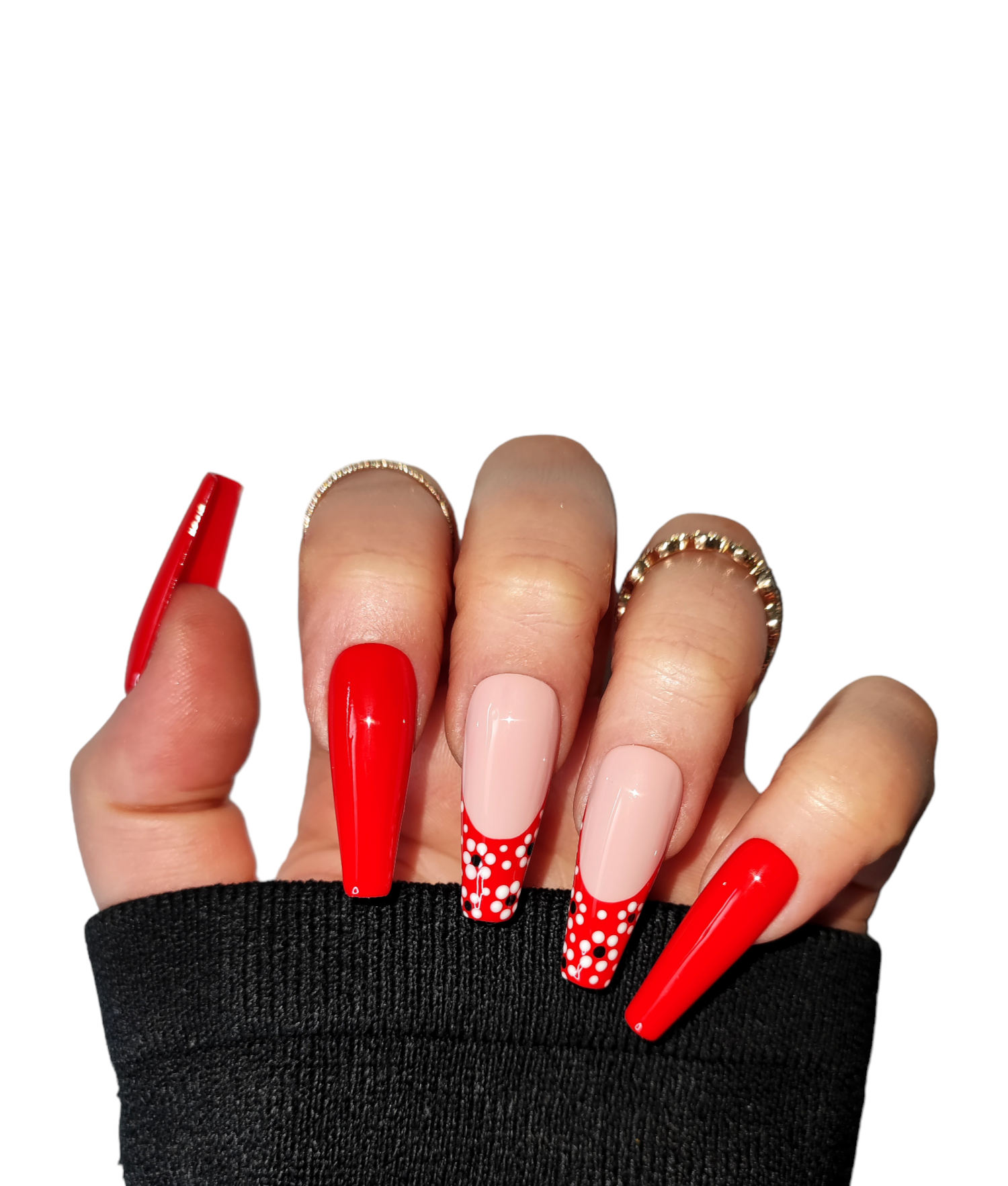 Spring Red – Rote Press On Nägel mit Blumen-Design | MEVANAILS
